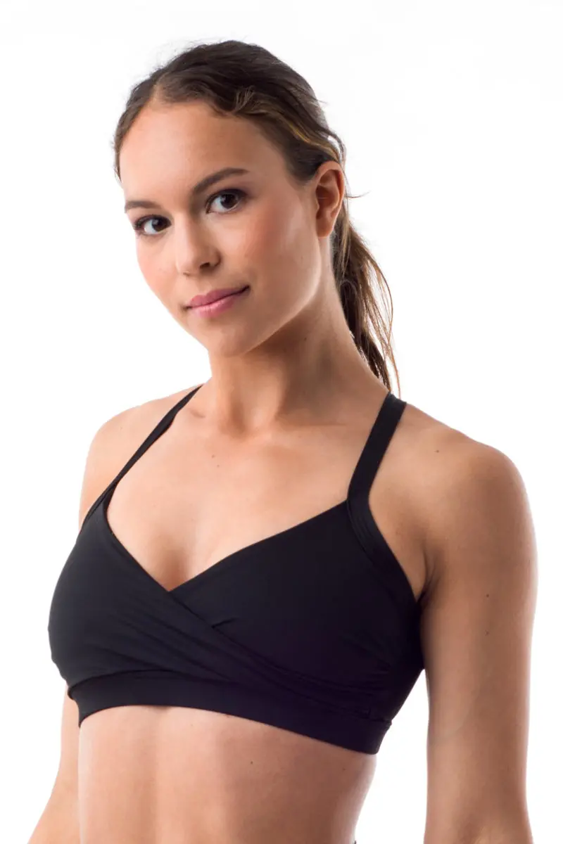 Poledancerka Cross Wrap Top - Black 1
