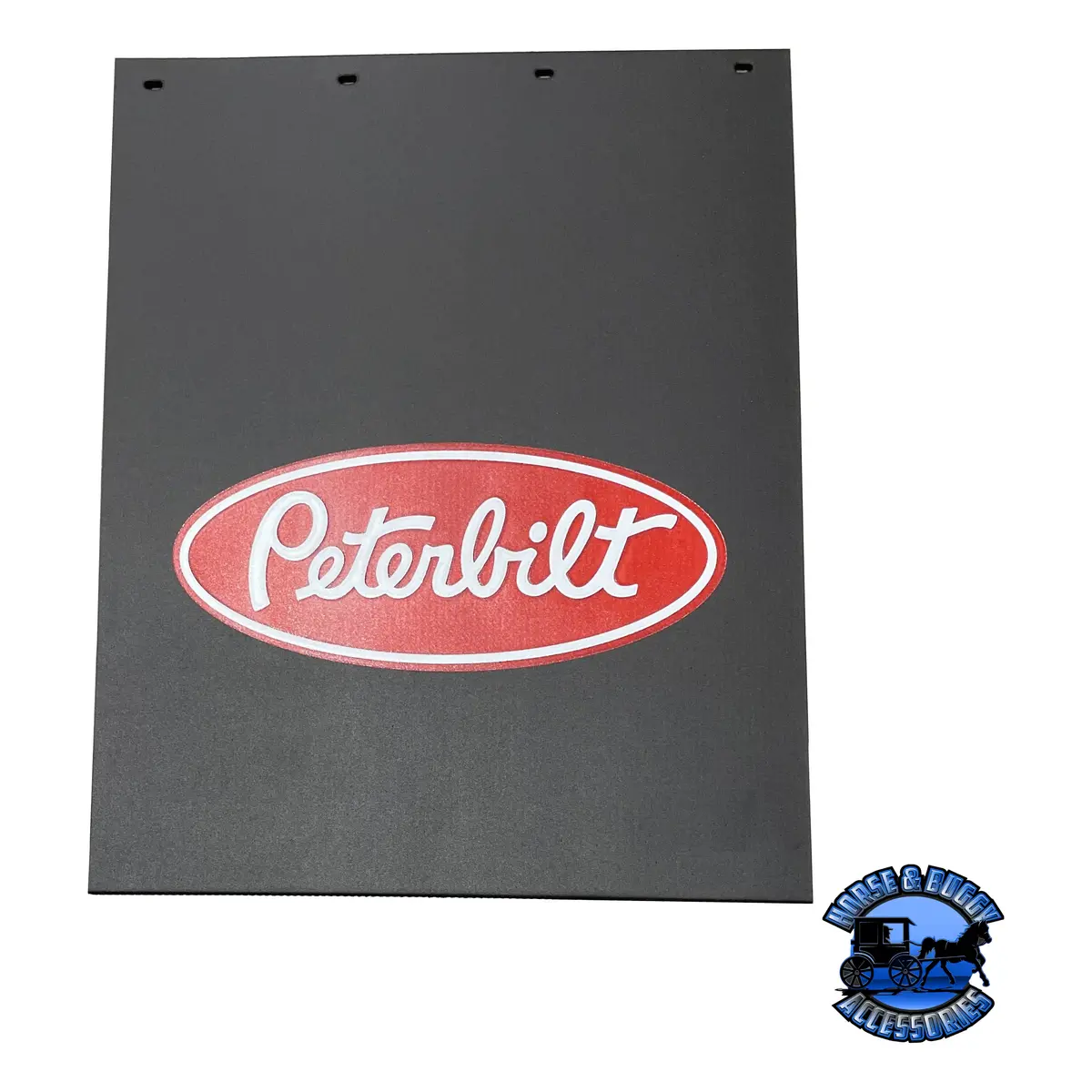 3/8'' Black Rubber Mudflap W/ Pete  Logo (24'' X 30'') Choose Color 3
