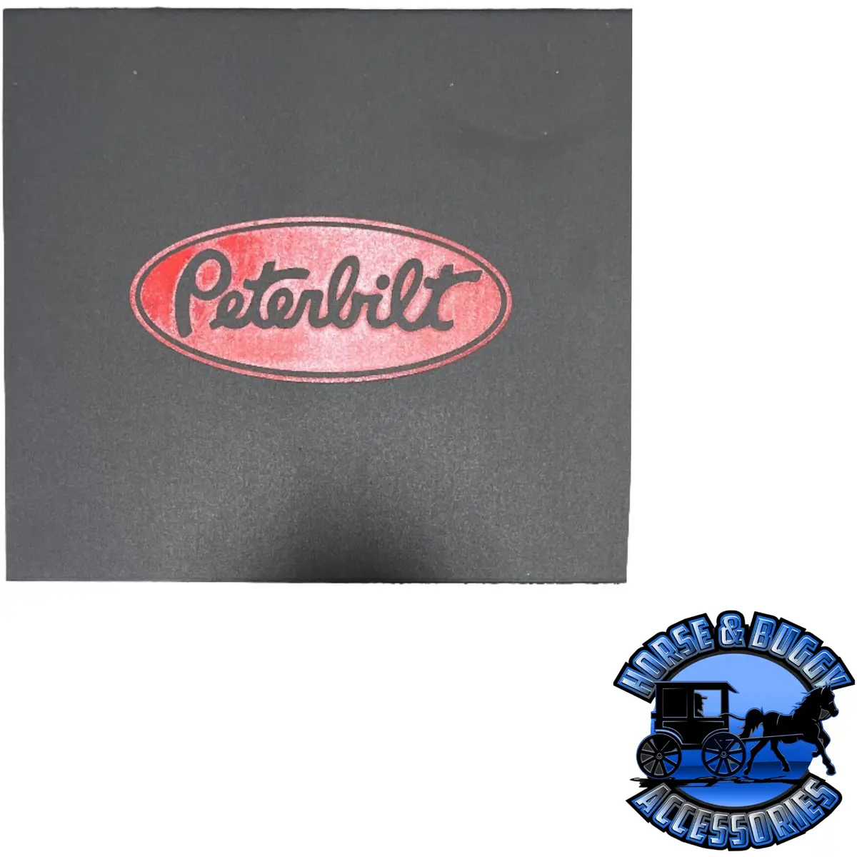 Mud-381614-101 3/8'' Black Rubber Mudflap W/ Pete Red  Logo For Front Fender (16'' X 14'') 1