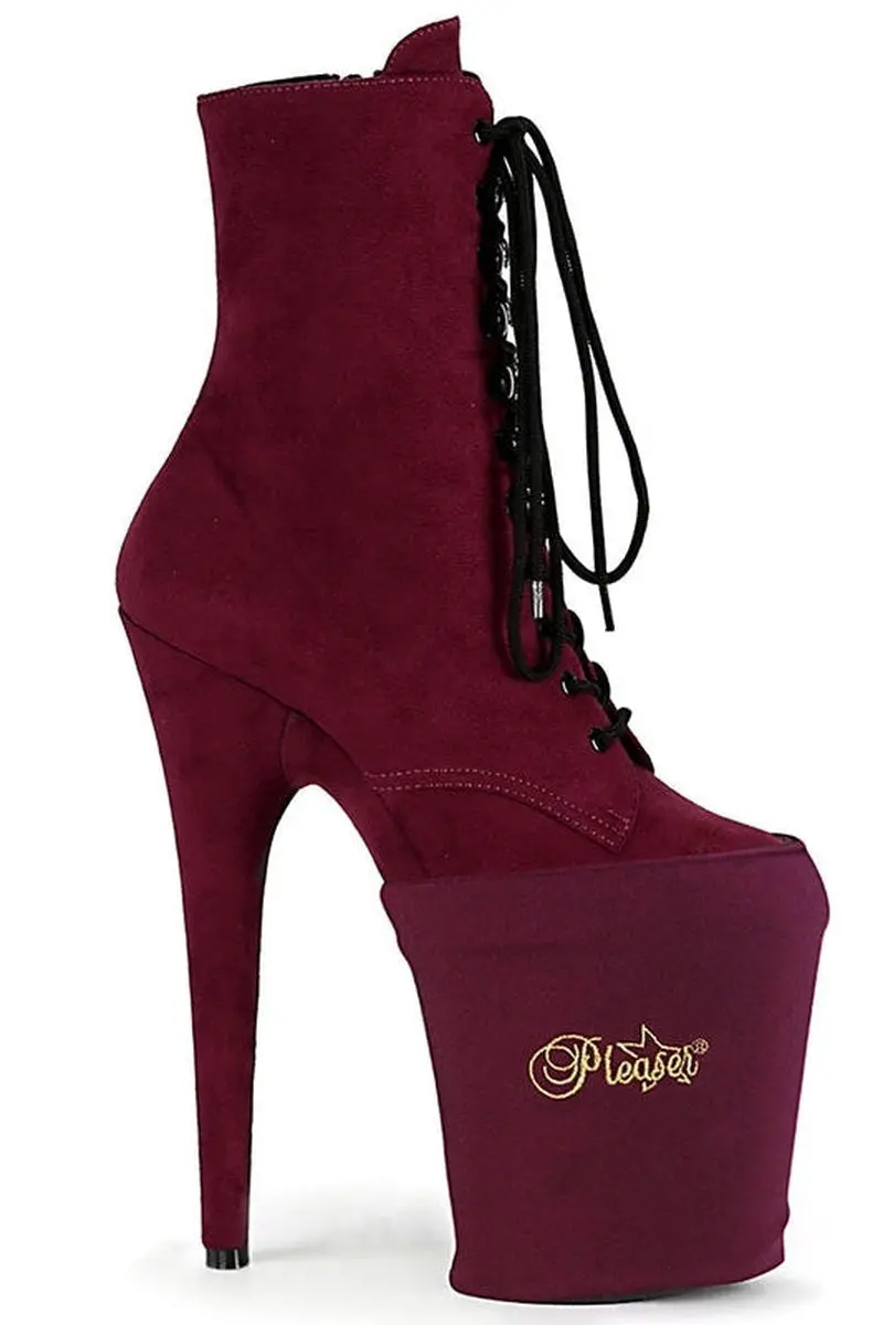 Pleaser Usa Shoe Protectors - Burgundy Lycra 1