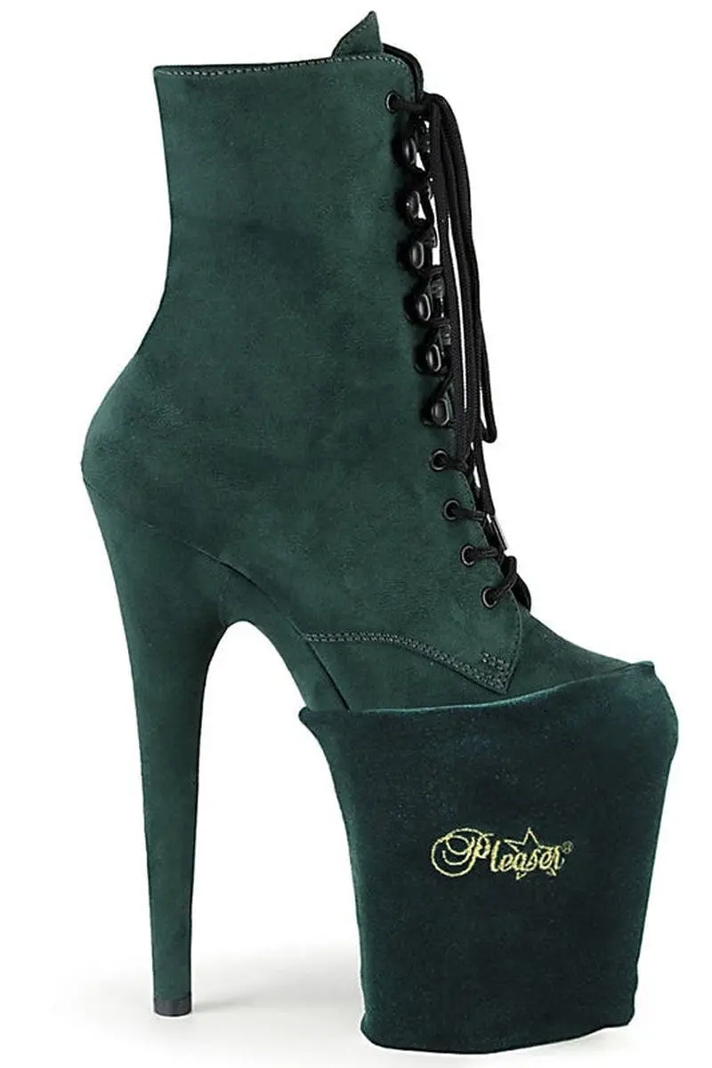 Pleaser Usa Shoe Protectors - Emerald Green Velvet 1