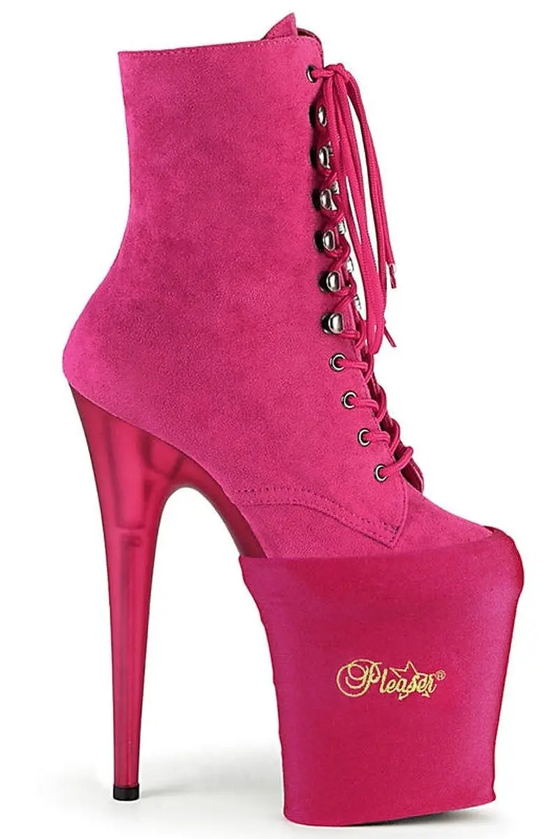Pleaser Usa Shoe Protectors - Hot Pink Lycra 1