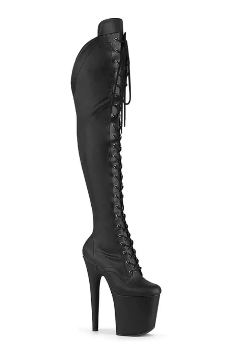Pleaser Usa Flamingo-3014 8Inch Over Knee Boots - Matte Black 1