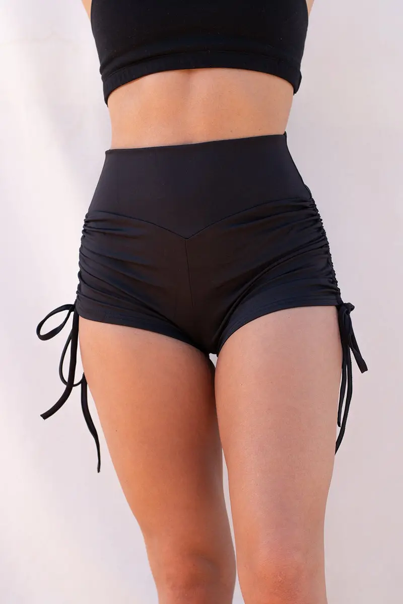 Lunalae High Waist Drawstring Bottoms - Recycled Black 1