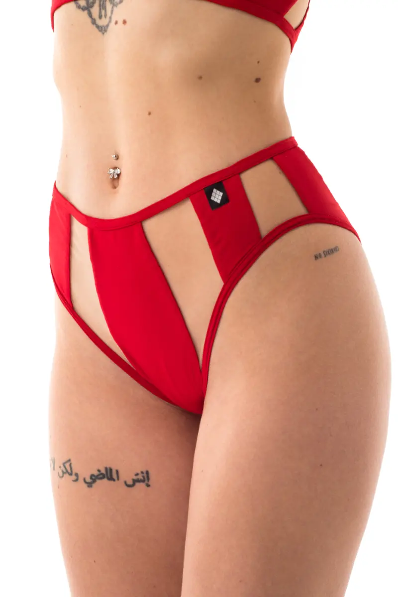 Poledancerka Rays High Leg Bottoms - Red 1