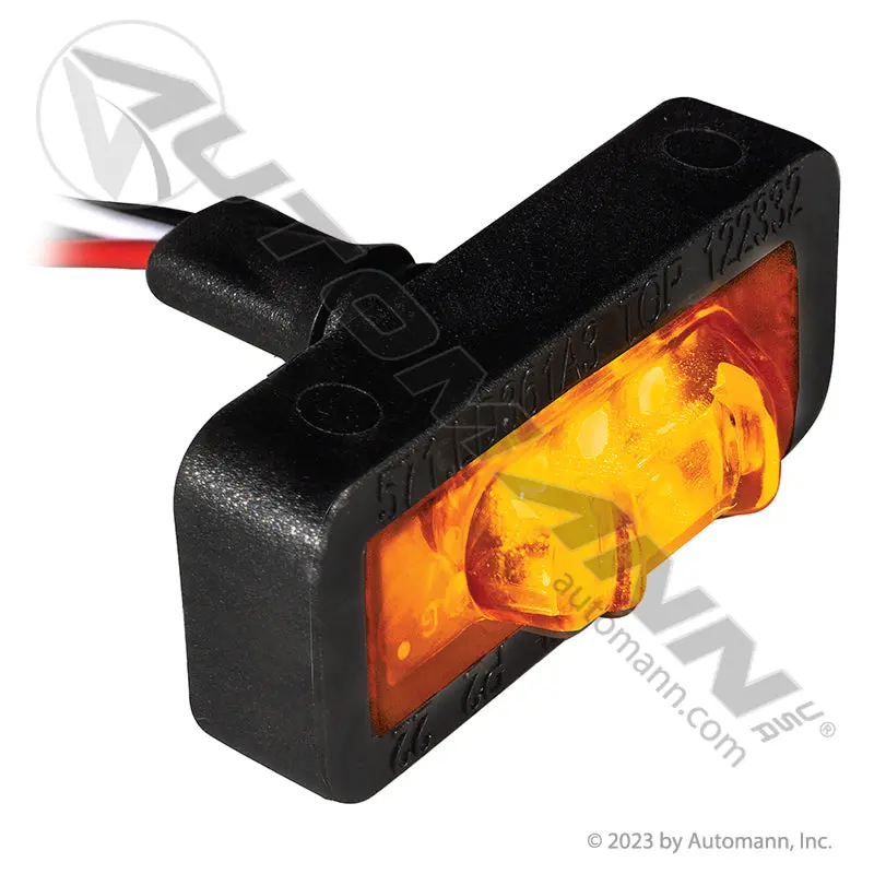 #36203Y 3/4''X1-1/5'' Amber/Amber Adhesive Mounted Side Marker Light Dual Function 3 Wire [Automann] 1