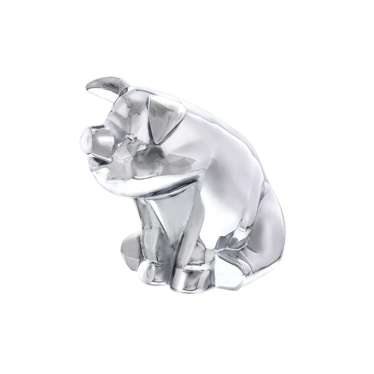 Die-Cast Sitting Pig Hood Ornament - Chrome #72046 1