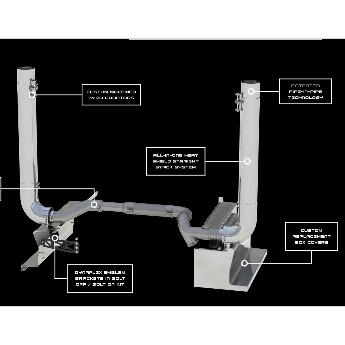 Dp-Kw990-Ak85cp W990 8" Kit Dpf With Box Covers S.S. Same Size Boxes On Both Sides 1
