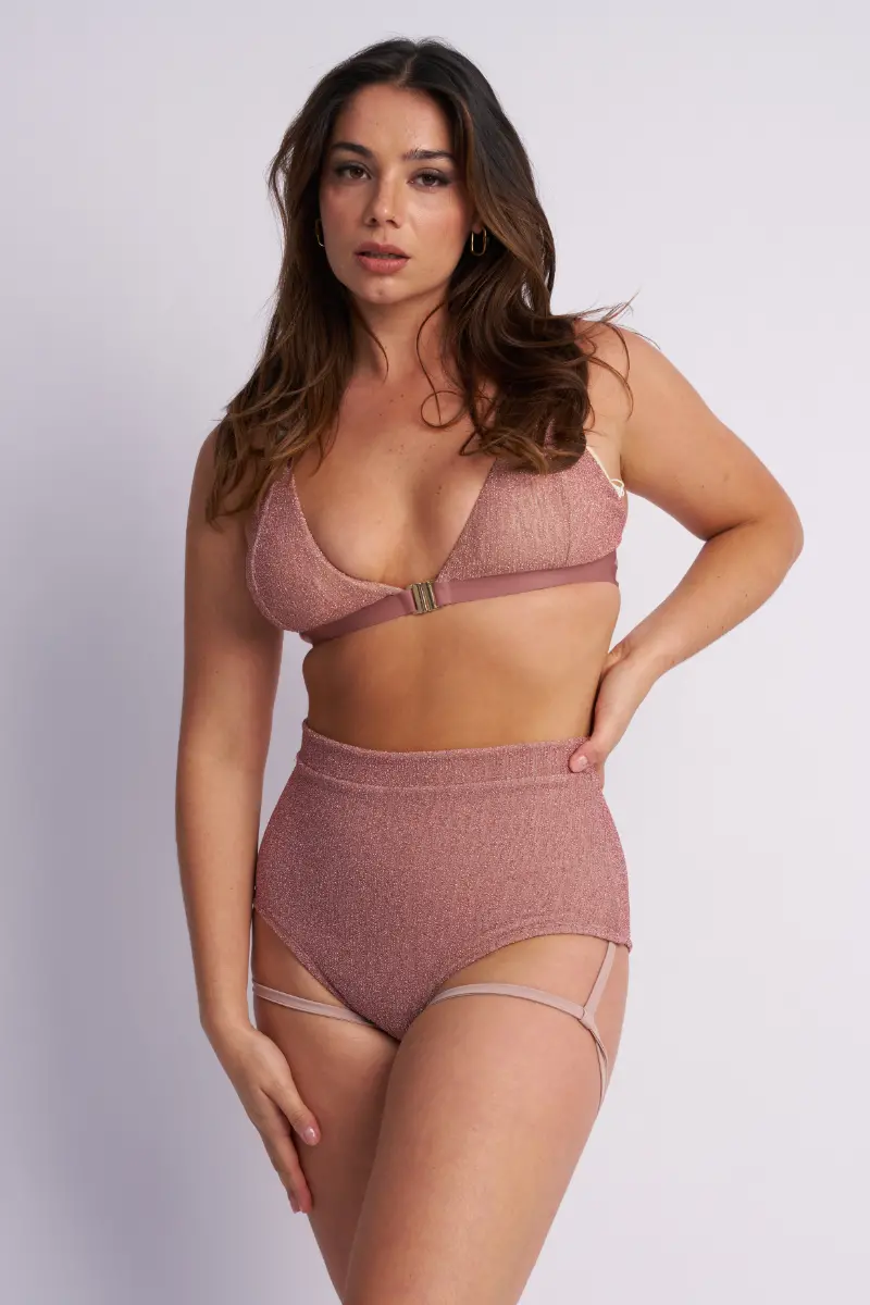 Lunalae Follow Me Bra - Rose Gold Lurex 1