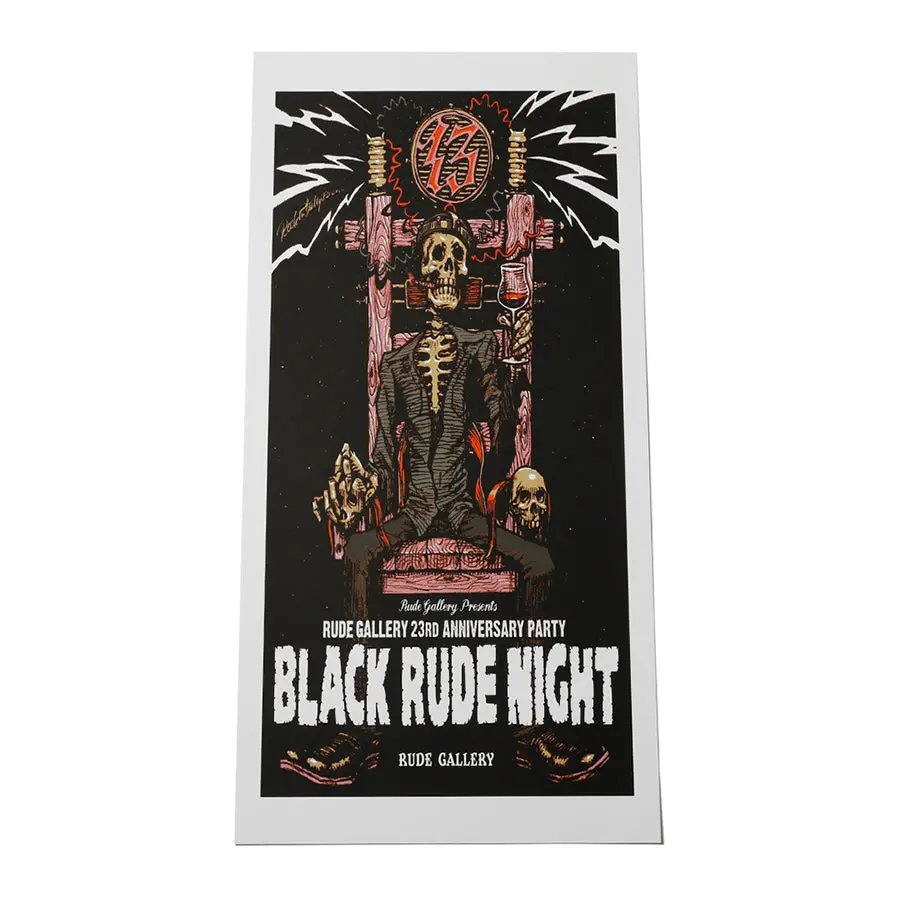 Black Rude Night Silkscreen Poster 1