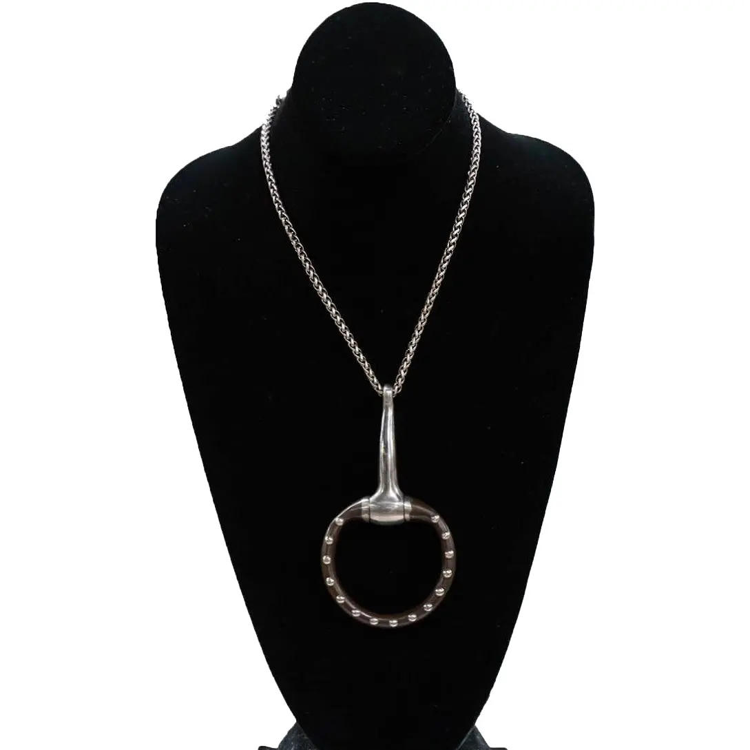 Studded Brown Pony Bit Bit Necklace By V2 Designs 1
