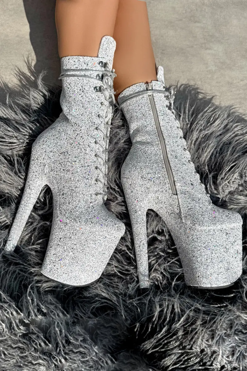 Hella Heels The Glitterati Xtra 8Inch Boots - Fairy Dust 1