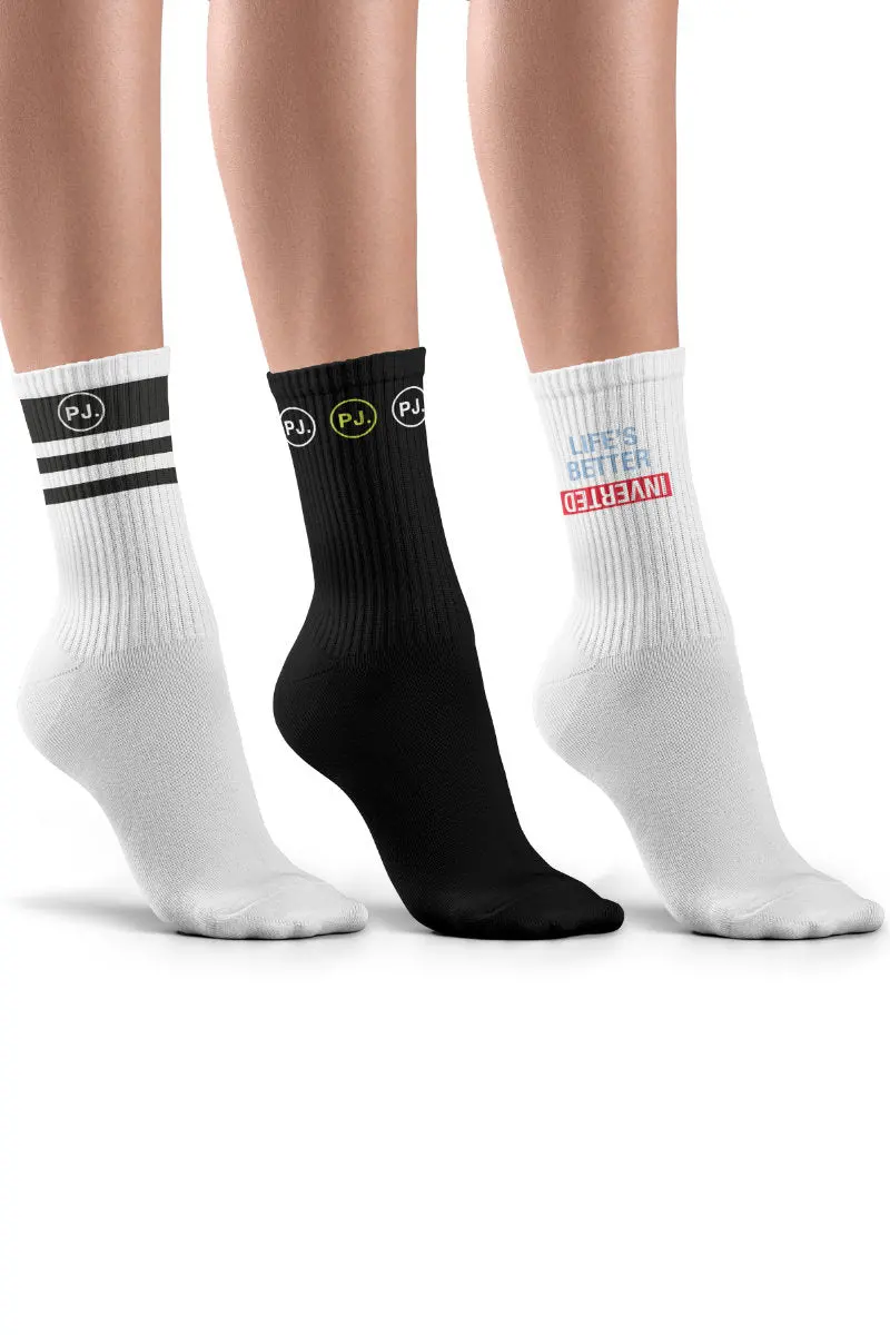 Pole Junkie Sporty Spice Socks - Inverted/Circle Logo/Banded 1