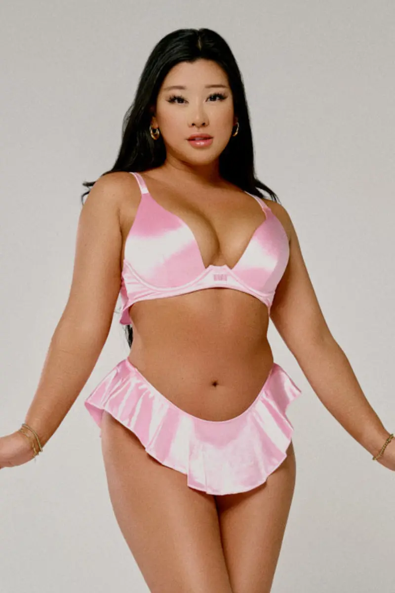 Cxix X Hoah Pillowtalk Take The Plunge Top - Pink Satin 1