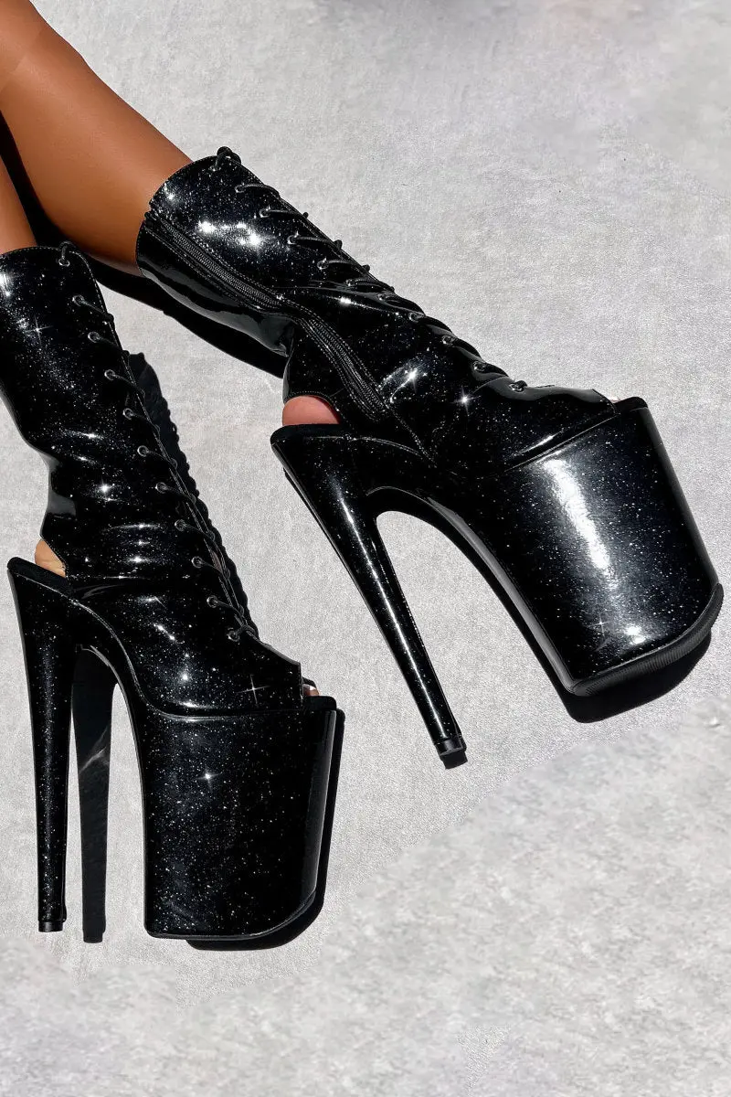 Hella Heels The Glitterati Ohot 8Inch Boots - Sin City 2