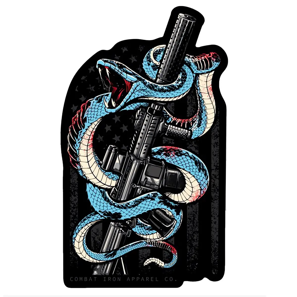 Snake Us Flag Sbr Decal Sticker 1
