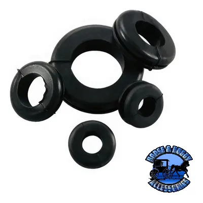 Up-98249 1" Mounting Hole Black Vinyl Grommet, 4 Pcs. 1