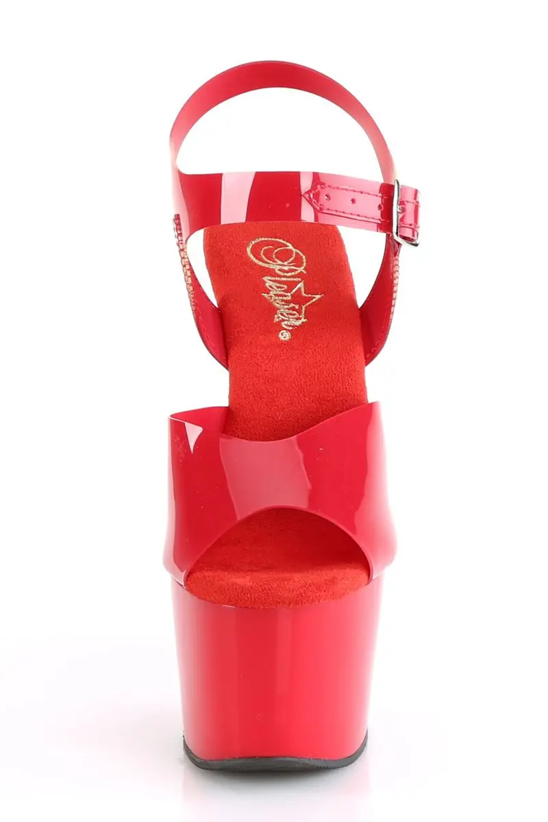 Pleaser Usa Adore-708N 7Inch Jelly-Like Stilettos - Red 4