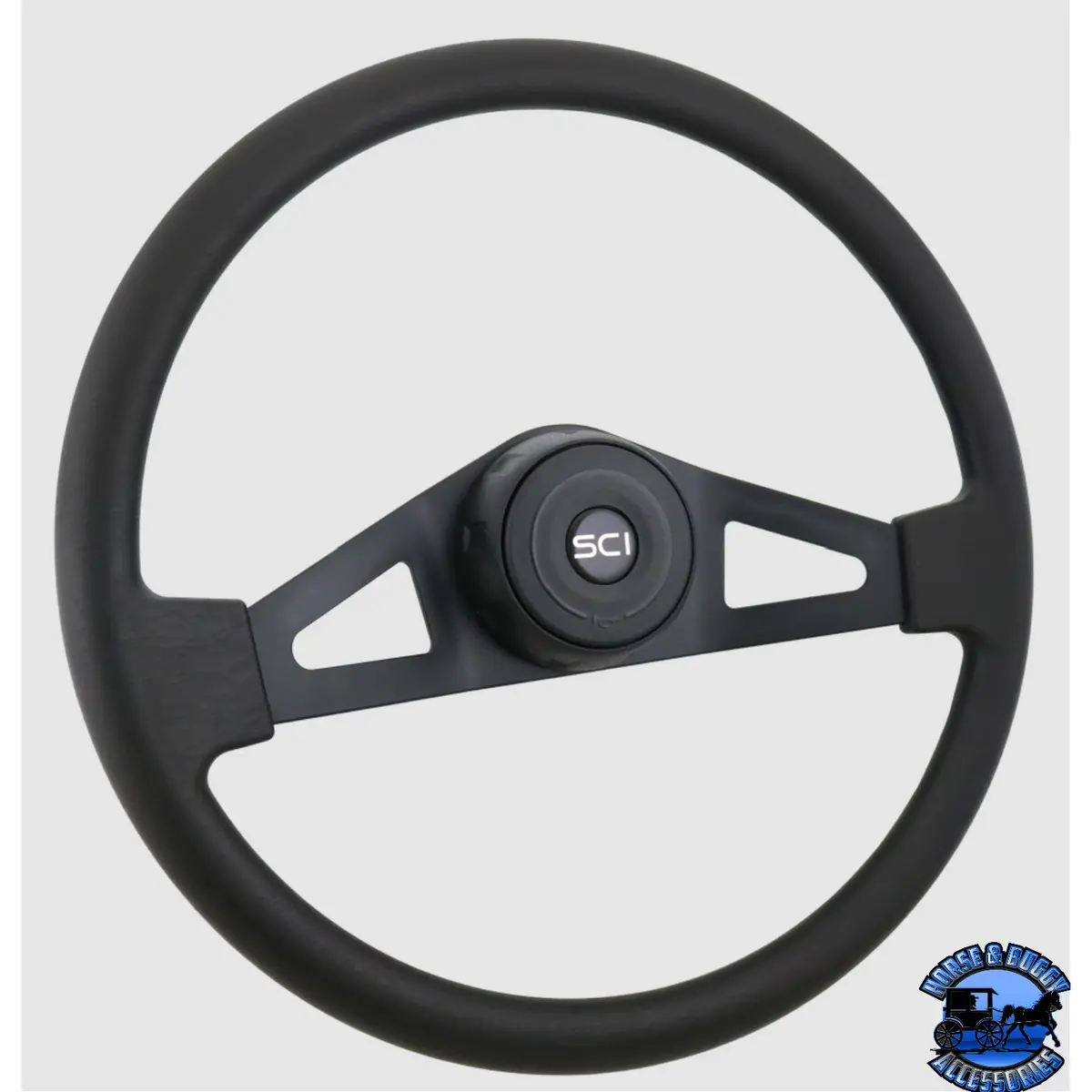 Steering Creations 18'' Pinion Poly Black W/ 2-Spoke Wheel (3-Hole) 1