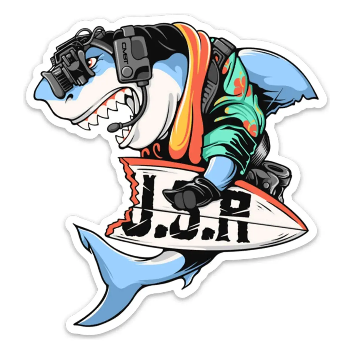 Tactical Surfing Shark Decal 1