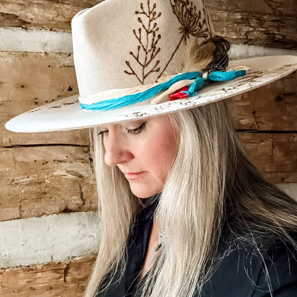 Wild Thing Rancher Hat Custom Burned - Oatmeal | Bourbon Cowgirl 1