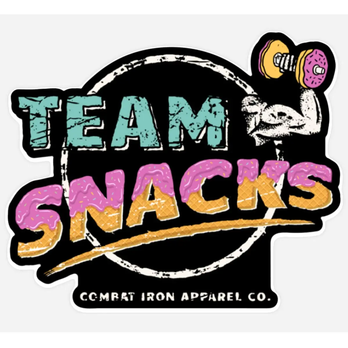 Team Snacks Retro Funny Decal 1