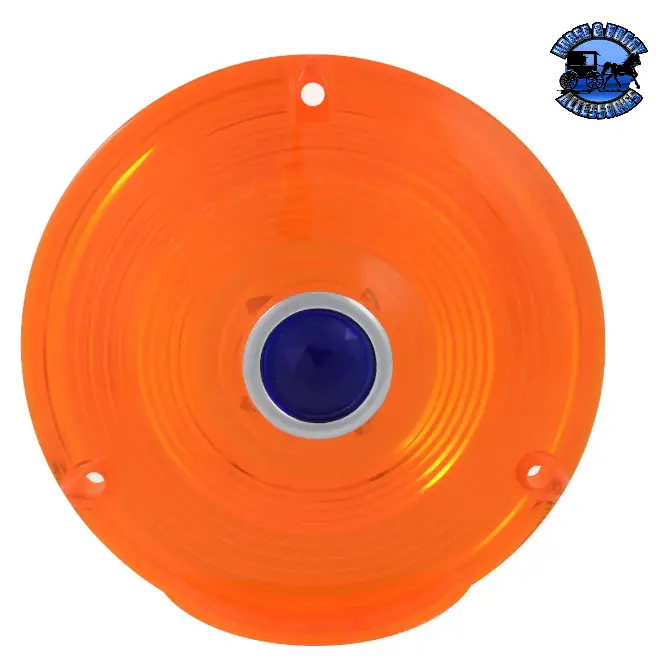 Amber Lens W/Crome Rim & Blue Dot For 4" Combination Light #80376 1
