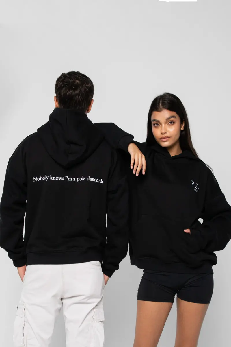 Rev Activ Nobody Knows I’M A Pole Dancer Premium Hoodie - Black 4