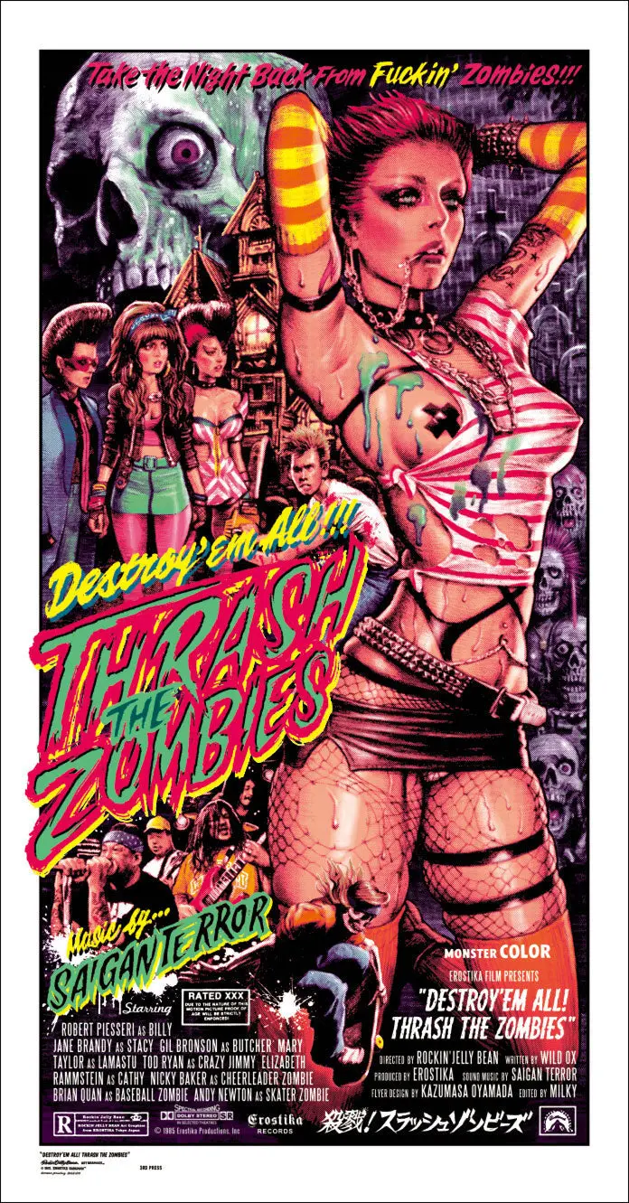 "Destroy'em All!　Thrash The Zombies" Silk Screen Print 1