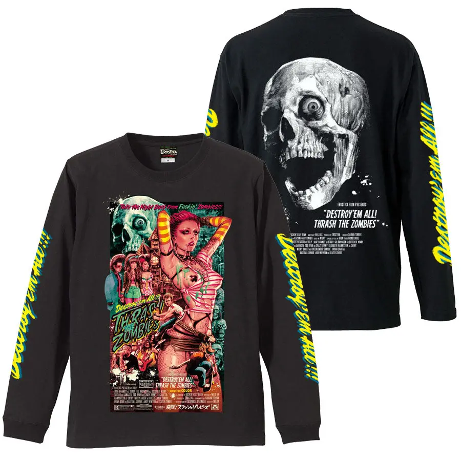 "Destroy'em All!　Thrash The Zombies"  Ls T-Shirt 1