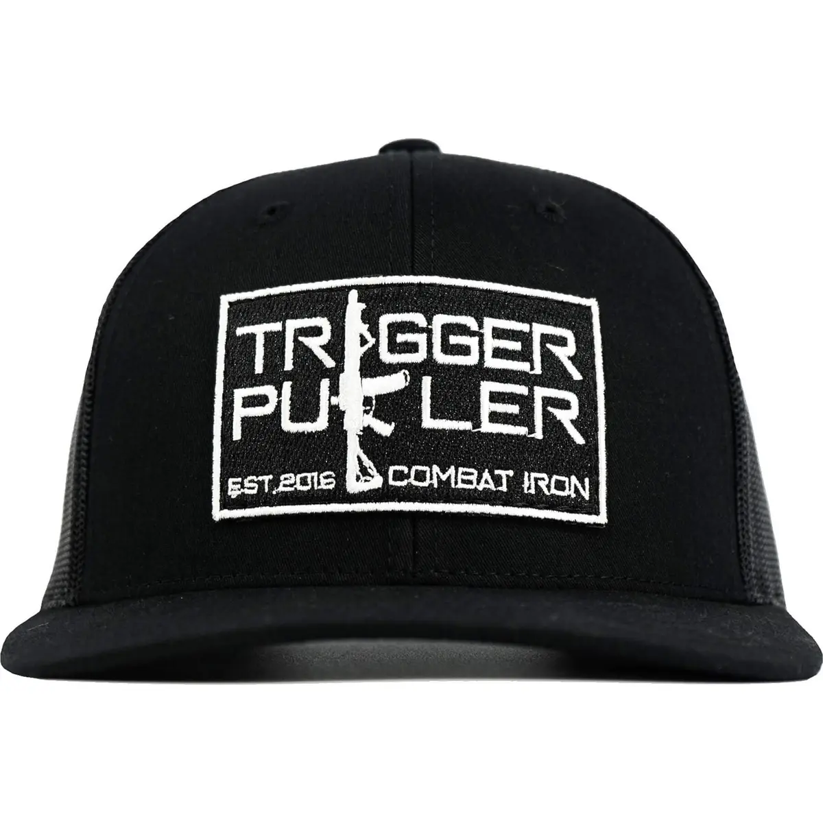 Trigger Puller Black Mid-Profile Mesh Snapback Hat 2