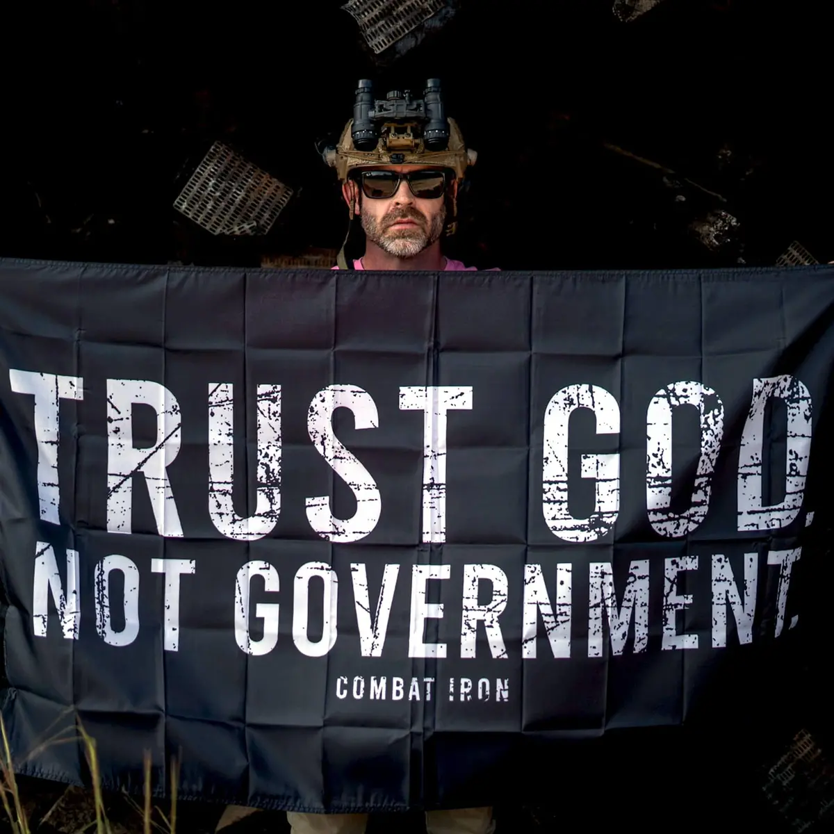 Trust God. Not Government. Distressed 3' X 5' Wall Flag 1