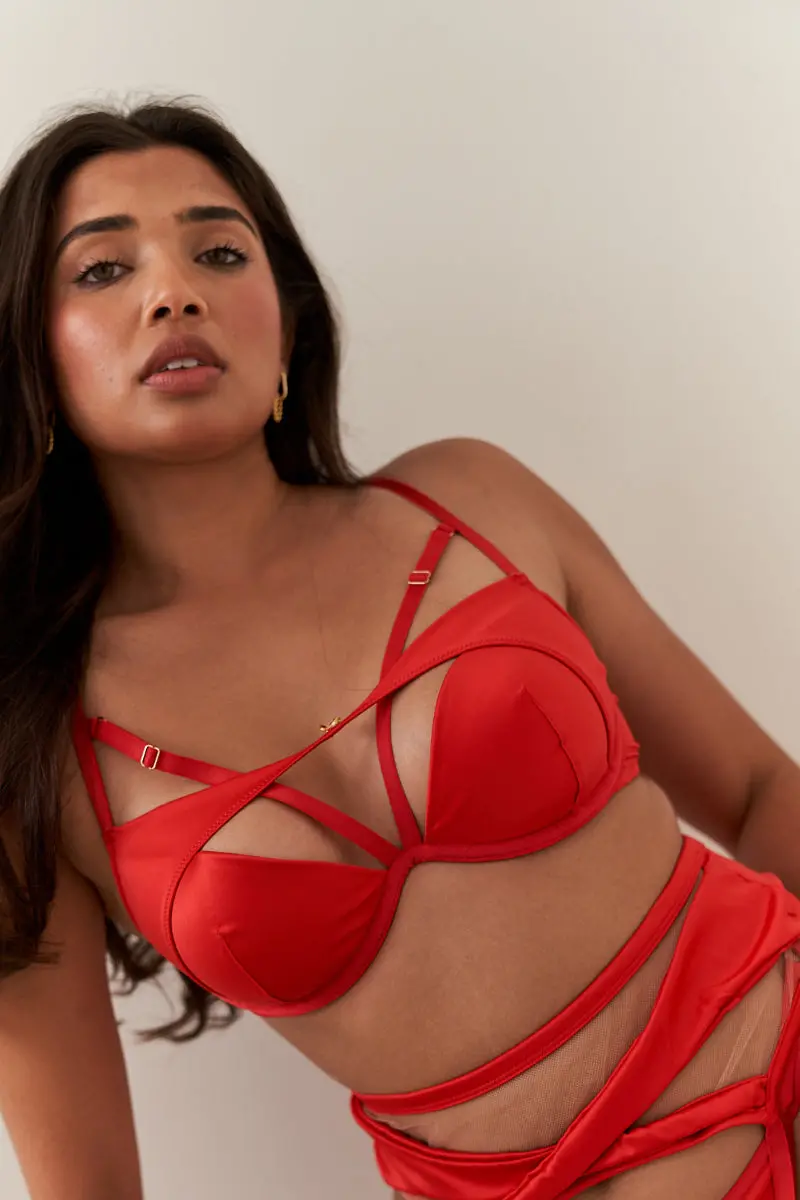 Lunalae Intimates Rory Strappy Underwire Bra - Recycled Red 1