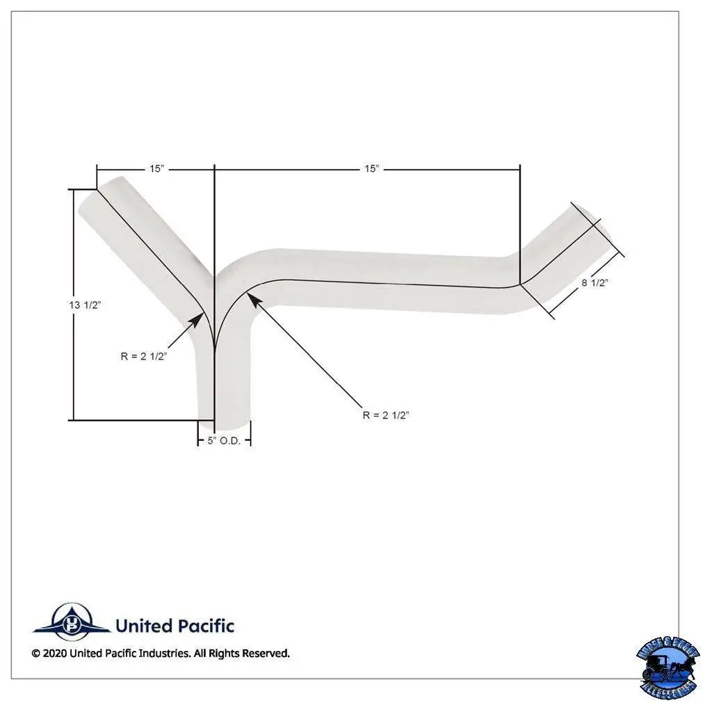 United Pacific Exhaust Y-Divider For Kenworth K180-14766 Part No. 6470 2