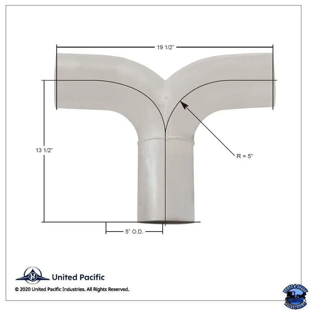 United Pacific Exhaust Y-Divider For Kenworth Aerocab K180-18613 Part No. 6472 1