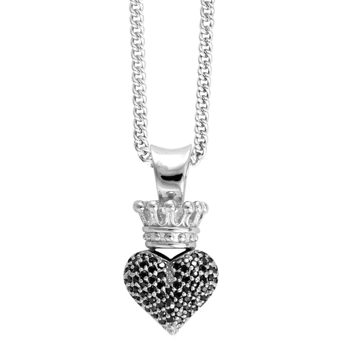 3D Crowned Heart Pendant With Cubic Zirconia By King Baby 1