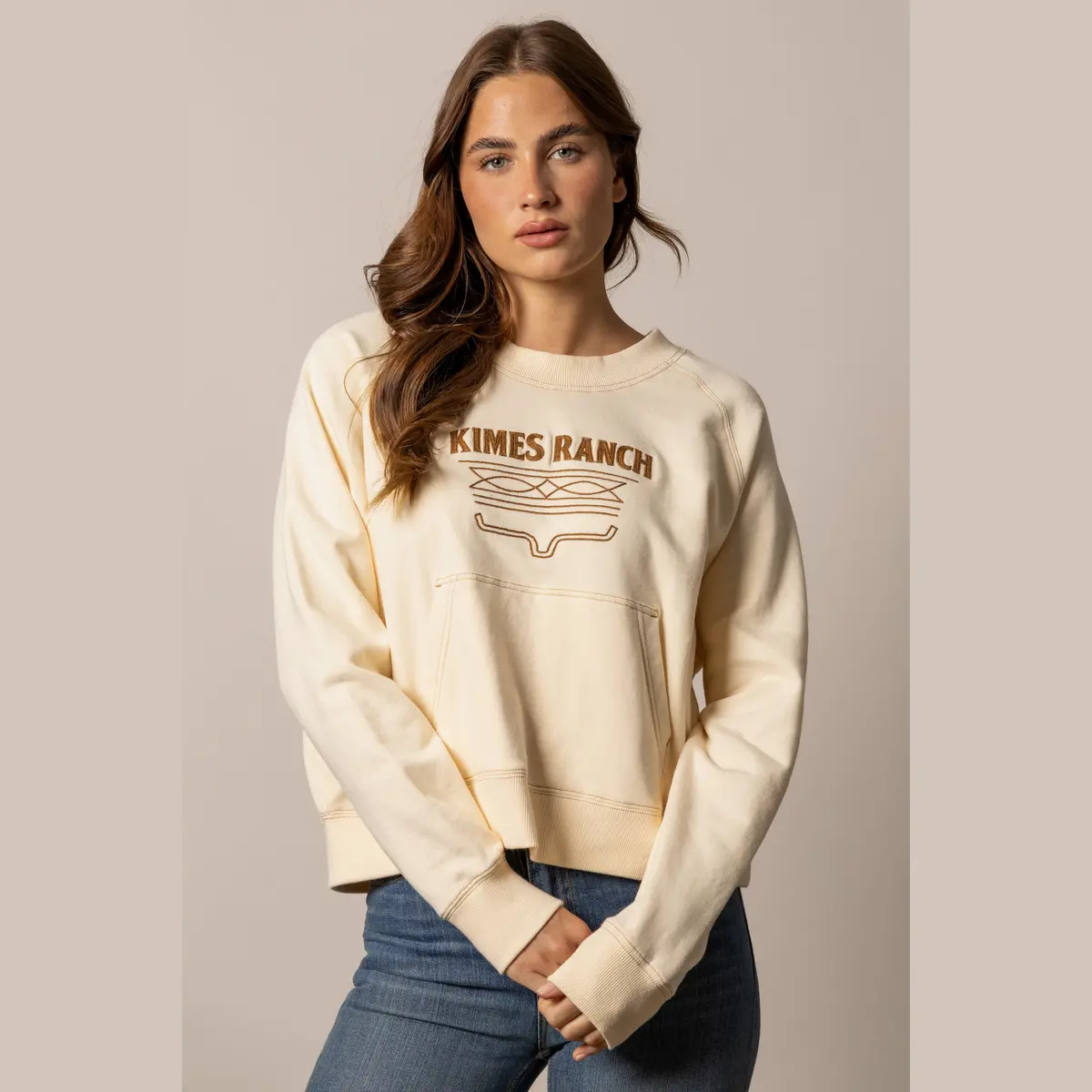 Lexie Western Kimes Ranch Sweatshirt In Butter 1