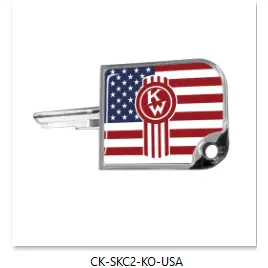 Ck-Skc2-Ko-Usa Rectangular Small Key Cover, Kw Old Logo - Us Flag Red/Chrome 1