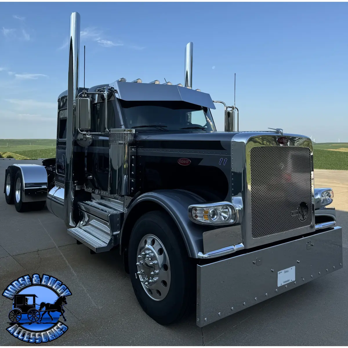 Iowa Customs 2.1M Cab Visor (Kenworth T680, T880, W990) (Peterbilt 567, 579, 589) (Mounts To Factory Visor Brackets) (Choose Style) 1