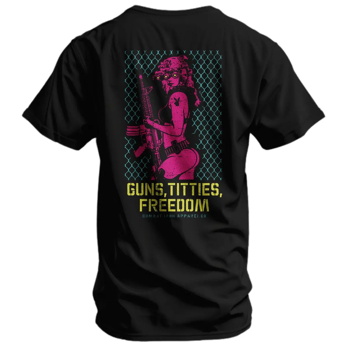 Guns, Titties, Freedom: Tactical Temptation Men's T-Shirt 1