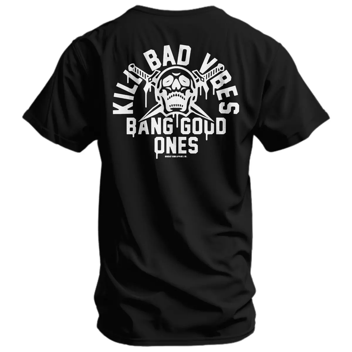 Kill Bad Vibes. Bang Good Ones Skull Men's T-Shirt 1