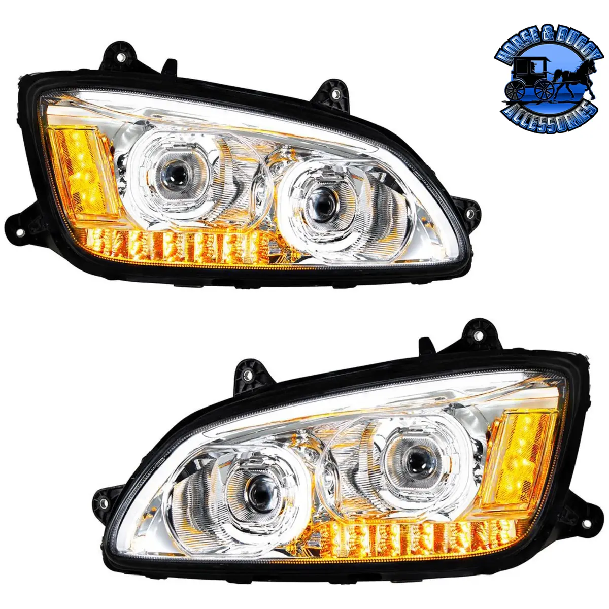 (Choose Side) Led Headlight With Led Turn Signal & Led Position Light Bar For 2007-2017 Kenworth T660 1