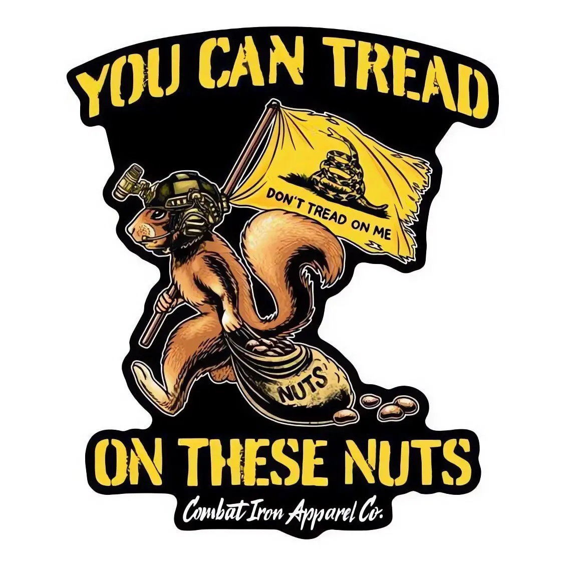Tread On These Nuts Tactical Squirrel Decal Sticker 1