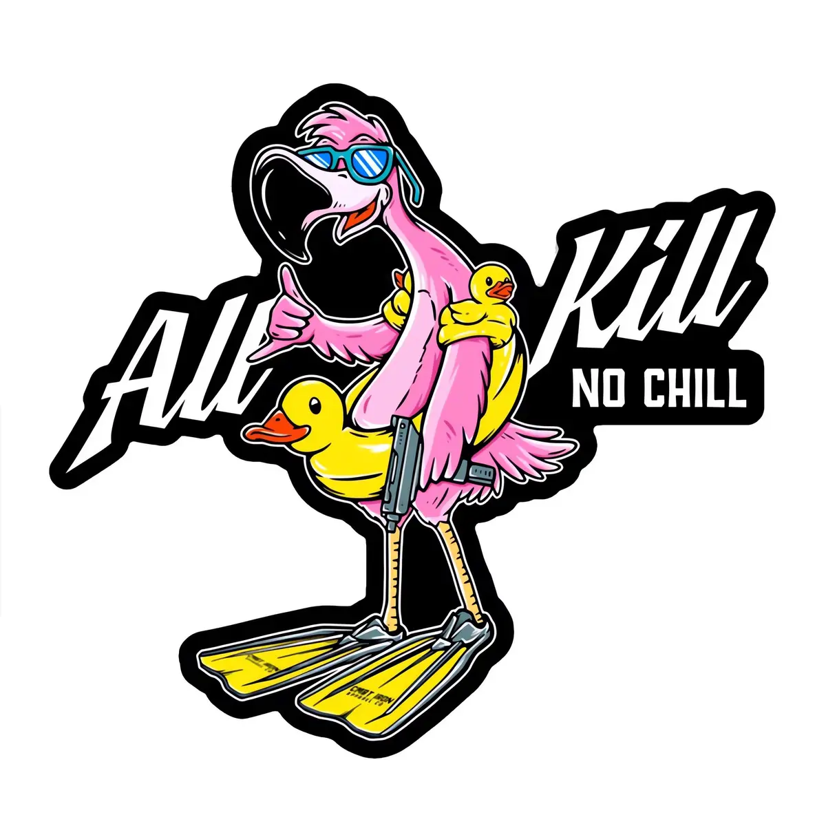 All Kill No Chill Flamingo Decal 1