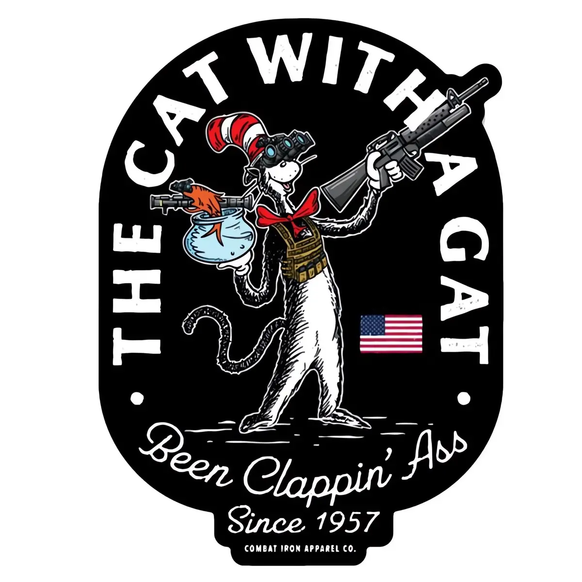 The Cat With A Gat Remix Decal Sticker 1