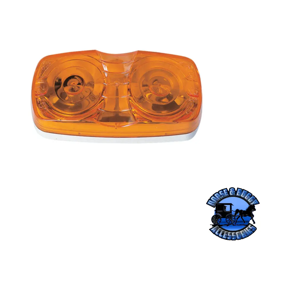 V138a 4"X2" Amber Incandescent Marker/ Clearance, Pc-Rated, Rectangular, Double Bulls-Eye 1