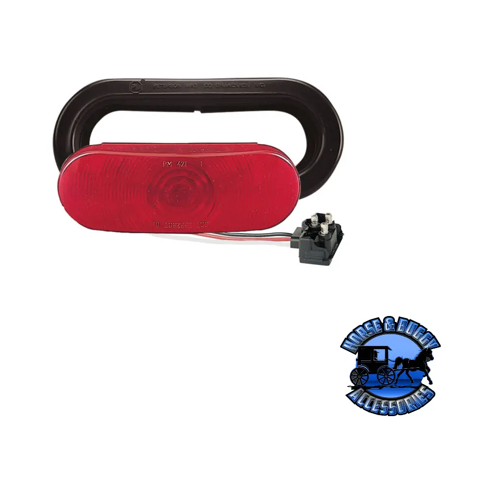 V421kr 6.5"X2.25" Red Incandescent Stop/Turn/Tail, Oval, Kit 1