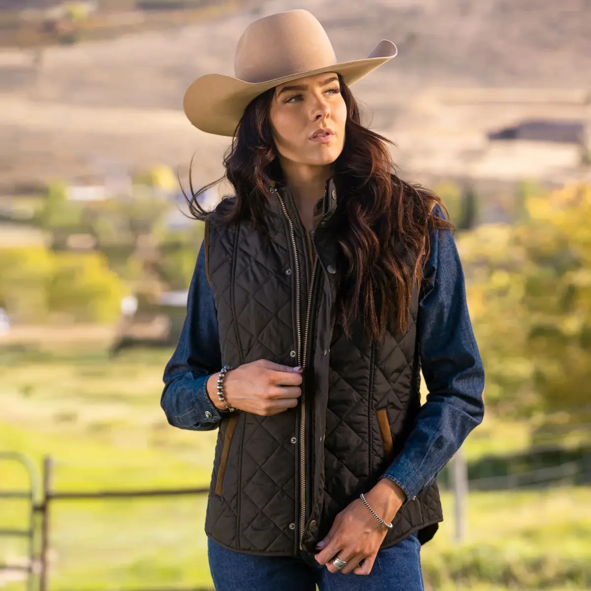 Vista Quilted Nylon Vest By Madison Creek Outfitters In Black 1