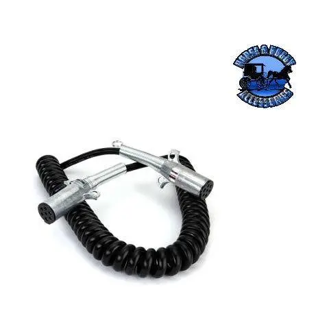 Velvac Electrical 7 Wire Coiled Cable 12' (6/12 Gauge & 1/ 10 Gauge) 2-12'' Leads #590154 1