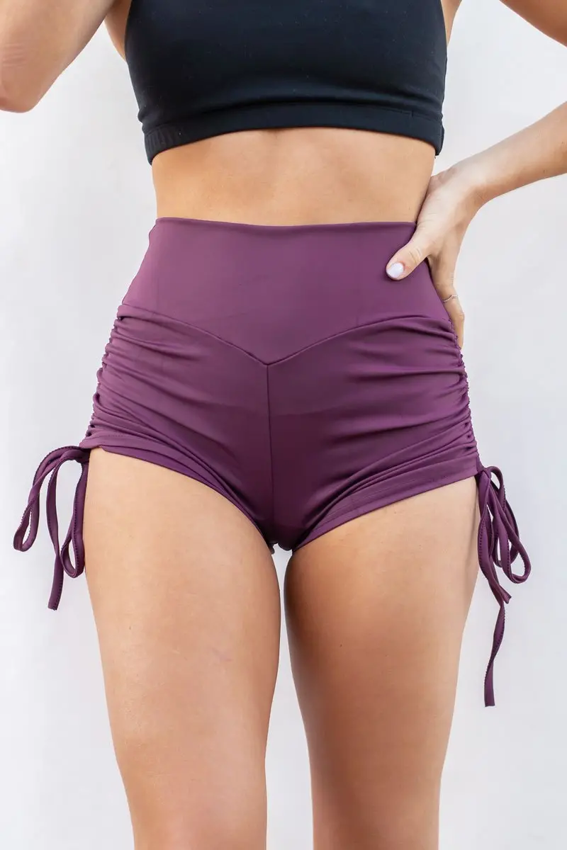 Lunalae High Waist Drawstring Bottoms - Recycled Mulberry 1